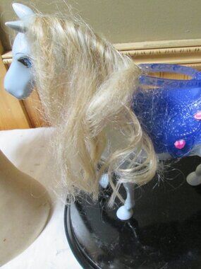 vtg Barbie Mattell horse blue blonde hair glam saddle glitter and heels